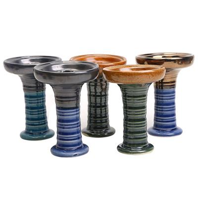 China Ceramic Color Blocking Ceramic Hookah Bowl Phunnel Head For Shisha Height 12cm Diameter 8.7cm for sale