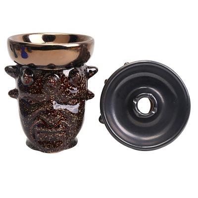 China Ceramic Hookah Bowl Ceramic Hookah Bowl Human Head Diameter 7.9cm Top Size 10.1cm for sale