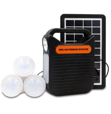 China Home Popular Mobile Solar Power System DC 6V Multifunctional Solar Power System With Backup Flashlight for sale