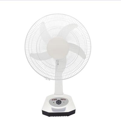 China Factory Car AC DC 16 Inch Solar Rechargeable Fan With LED Light Lead Acid Battery Holder Solar Fan for sale