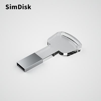 China SimDisk Flash Factory USB2.0 1GB/2GB/4GB/8GB/16GB/32GB/64GB/128GB SimDisk Pendeive Direct Crystal Custom Logos Crystal Drive USB Flash Drive for sale