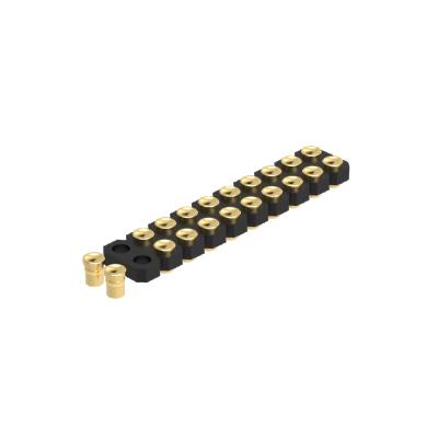 China Concave Type 2.54mm Pitch PCB Dnenlink Dual Row H1.27mm SMT Straight Female Pogo Pin Connector for sale