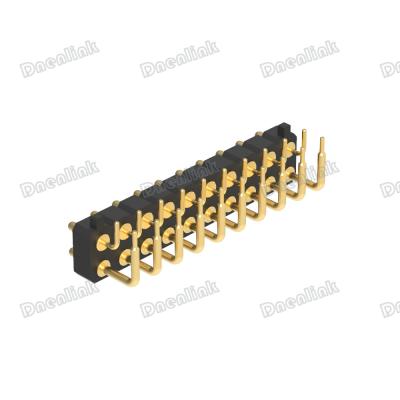 China Pitch Row H2.5mm Header DIP Male Right Angle Type PCB Dnenlink 3.00mm Dual PogoPin Header With Peg for sale