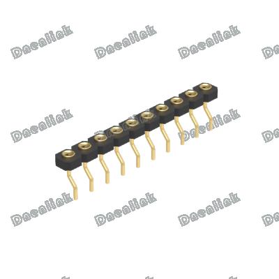 China PCB Dnenlink 3.00mm Pitch Single Row H4.0mm Concave Contact Header SMT Straight Female Type PogoPin Header for sale