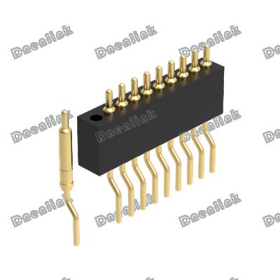 China Right Angle Type Single Row H4.0mm SMT Pitch PCB Dnenlink 1.27mm Male Header PogoPin Header for sale