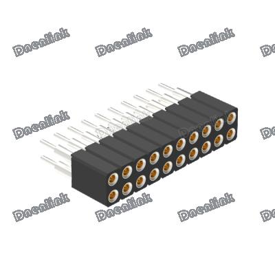 China Dnenlink Pin Female Header Dual Row 2.54mm Machined Straight DIP H7.00mm L14.0mm for sale