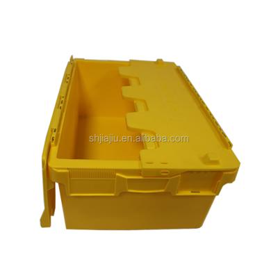 China Viable JOIN Plastic Solid Large Pallet Bin Lid Container Food Tied Storage Containers With Portable Lid for sale