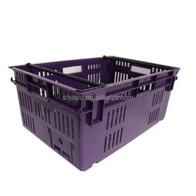 China stackable & Stackable JOIN Nest Stack Plastic Crates Agricultural Crate With Handle Included for sale