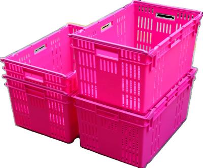 China stackable & Stackable JOIN Vegetable and Fruit Plant Stack Nest Plastic Crates Reusable Crate for sale