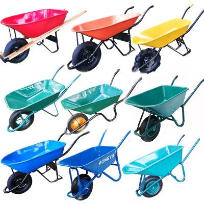 China 200KG Multi Purpose Pneumatic Carretilla Pneumatic Metal Wheelbarrow Wheel PU Foam Rubber Wheel USA Concrete Wheelbarrow for sale