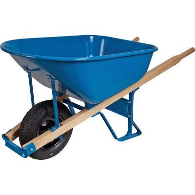 China Heavy Duty Condition Wheelbarrow Wooden Handle Metal Wheel Steel Pneumatic Wheel Barrow Wheel Accept OEM Requirement ISO9001 0.5-1.2mm:2000 100L for sale