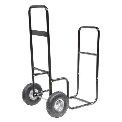 China Outdoor Or Indoor Firewood Log Easy Movable Shelving Cart Carrier Wood Engine for sale