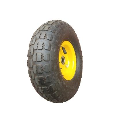 China Trolley Cart 4.10/3.5-4 Iron Rim Rubber Pneumatic Wheel for sale