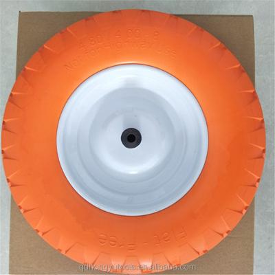 China Construction Tools PU Metal Rim Solid Flat Freewheel for sale