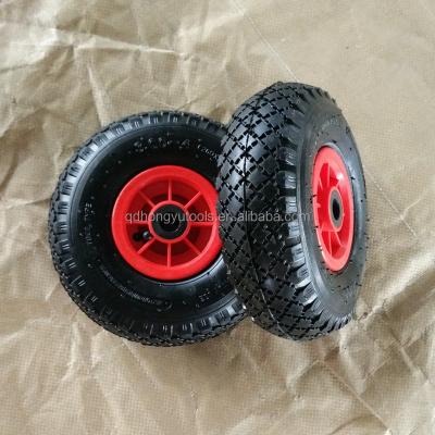 China Building Material Shops Pneumatic Inflatable Rubber Wheel 3.00-4 With Plastic Rim for sale