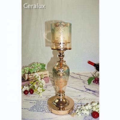 China Europe Romantic Glass-metal Candle Holder For Candlelight Dinner Party Wedding Restaurant Hotel Cafe Home Decoration for sale