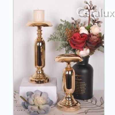 China Wholesale Modern Luxury Home Decoration Iron Candle Holder For Candlelight Dinner Hotel Cafe Restaurant Home Wedding Party for sale