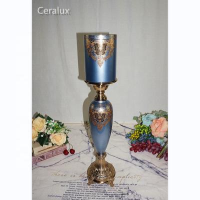 China Europe Romantic Glass-metal Candle Holder For Candlelight Dinner Party Wedding Restaurant Hotel Cafe Home Decoration for sale