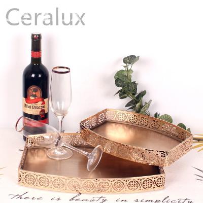 China Luxury Hot Sale Morden Perfume Vanity Rectangle Home Decor Ring Tray Display Trimming Tray for sale