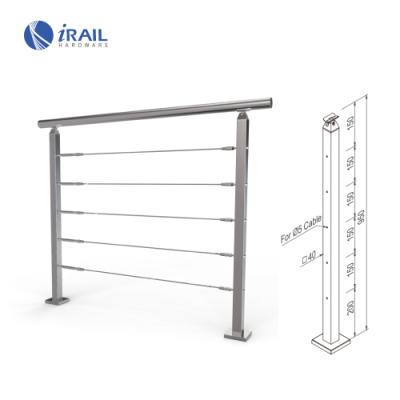 China Modern Wire Railing Stamp 316 Stainless Steel Outdoor Balcony Railing Railing Designs Wire Series Railing for sale