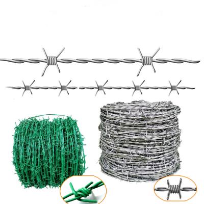 China Q195 Low Carbon Steel Razor Barb Wire Price Per Roll/Galvanized Barbed Wire Farm Fence for sale