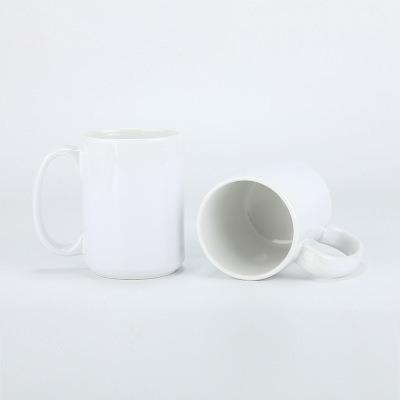 China Wholesale Disposable 15oz Customized Logo White Empty Ceramic Sublimation Coffee Mug for sale