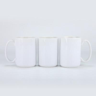 China Disposable Ceramic Mug 15oz Unique White Ceramic Sublimation Empty Coffee Mug for sale