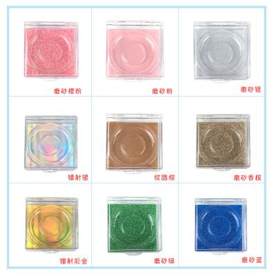 China New 3D Fake Colorful Cheap Recyclable Mink Eyelash Round Packaging Box Lash Case Private Label Circle Custom Made Lash Packaging for sale