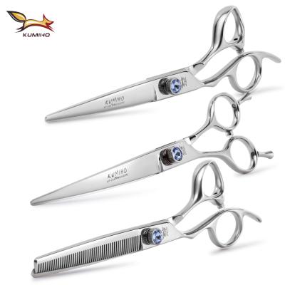 China F2ZS-70 Pet Grooming Scissors 9cr Durable Stainless 7 Inch Shear Lefty Thinner And Curve Made Of Chinese 440c for sale