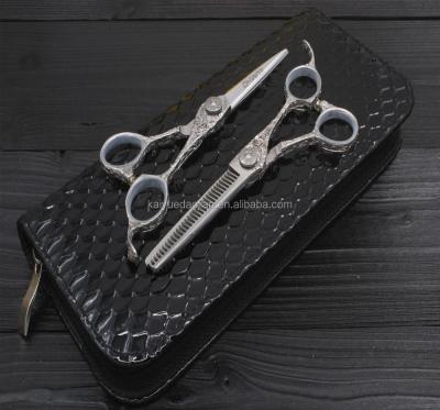 China Thinning Scissors Shipping And Handling - 55 Hair Cutting Stainless Steel Barber Scissors for sale