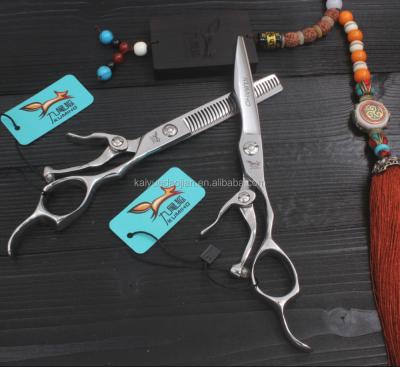 중국 WXJ-60 Stainless Steel Hair Scissors Barber Cutting and Thinning Scissors Set Professional Barber Tools 9cr13 판매용