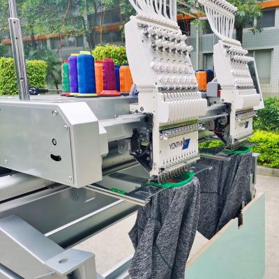 China Yonthin brother 2 heads embroidery monogramming machine automatic computerized in embroidery machines for clothes hat logo 3D à venda