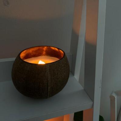 China Wholesale Natural Coconut Shell Bowl Decoration Scented Candle Weddings 300g Vietnam in Coconut Shell Bowl for sale