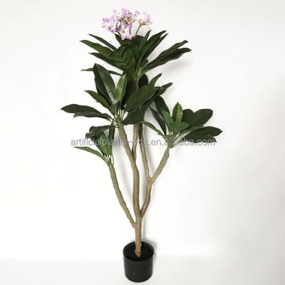 China Wholesale High Quality Eco-friendly 155cm 60 Tall High Simulation Leaves Potted Flower Plumeria Bonsai Trees for sale