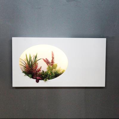 China Factory Artistic Hot Selling Artificial Succulent Plants Hanging LED Wall Hanging With Metal Frame for sale