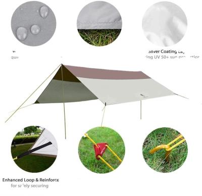 China 6061-T6 Aluminum Alloy/Polyester Waterproof Sun Shade Tent Canopy UV Protection Sail Rainfly Tarpaulin for sale