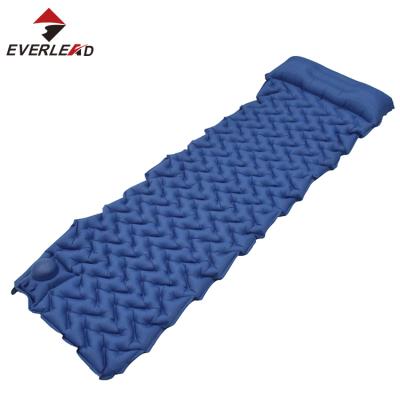 China Outdoor gear camping ultralight self inflating waterproof nylon+tpu air camping mat with pillow for sale