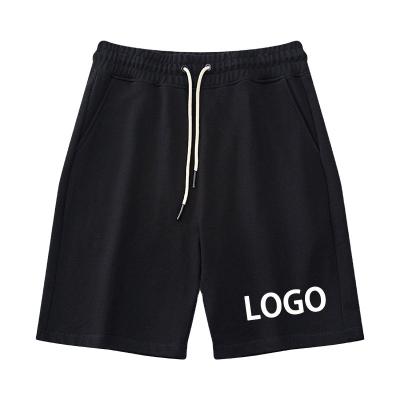 China Good Quality Men's Breathable Cotton Terry Heavy Cotton French Logo Custom Drawstring Plain Mens Gym Shorts for sale