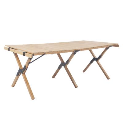 China Durable Outdoor Dining Tables Bamboo Folding Table For Garden Roll Bamboo Table Camping Outdoor Furniture for sale