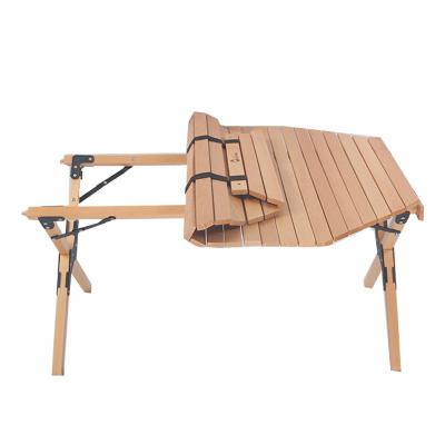 China High Quality Durable Camping Roll Table Wooden Octagon Folding Wooden Table For Camping Picnic for sale