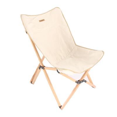 China New Style Outdoor Butterfly Simple Folding Wooden Folding Beach Chair Raising Leisure Chair Folding Beach Chair for sale