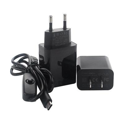 China Electronic Products C1900 Split Kit Style Power Supply Charger and Type-C Switch Line 5V3A EU/US Plug for Raspberry Pi 4B - US Plug for sale