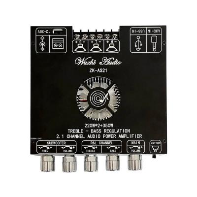 China Electronic Products ZK-AS21 TPA3251 2.1 Channel Digital Amplifier Board Electronic Tone Subwoofer High Low 220W*2+350W Module for sale