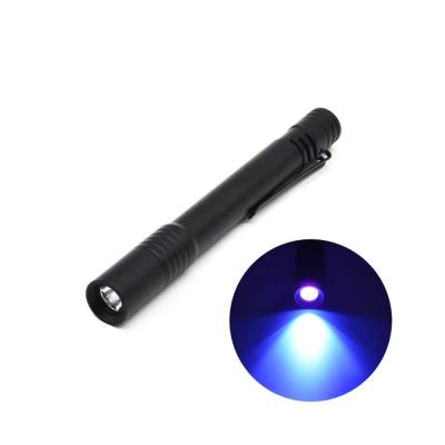 China Dog Detection Stain Check Portable Amazon Passport Money Clover Sells Well Small Aluminum Led Torch 395nM Ultraviolet Blacklight Blacklight UV Flashlight for sale