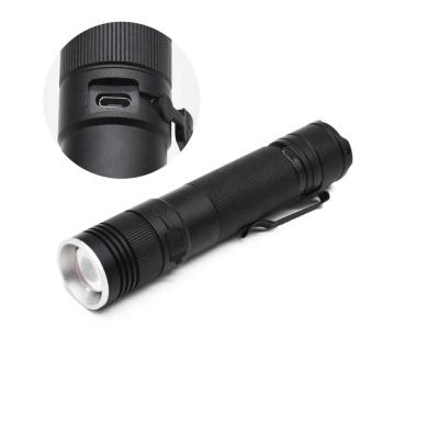 China USB Charging Clover Torch Aluminum Alloy / Zoomable Indicator Light / Zoomable T6 Signaling Waterproof 18650 Led USB Rechargeable Flashlight for sale