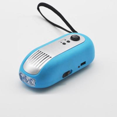 China 3 Led Hand Crank Flashlight Rechargeable FM Video FM Radio Manual Dynamo Torch Emergency Flashlight for sale