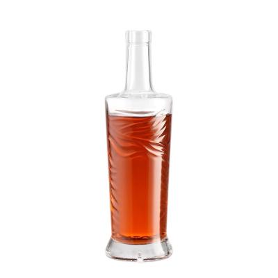 China Wish Flat Vodka Gin Whiskey Glass Liquor Bottle 100ml 375ml 500ml 750ml Shoulder Glass Bottle With Cork for sale