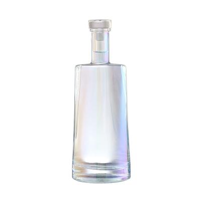 China Wishing Custom Made 500ml 700ml 750ml 1000ml Empty Vodka Brandy Whiskey Wholesale Glass Wine Liquor Bottle for sale