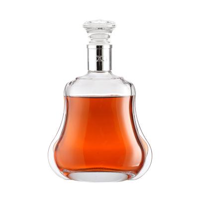 China Wishing Premium Empty Alcohol Whiskey Glass Bottles Custom xo Glass Spirit Brandy Bottles for sale