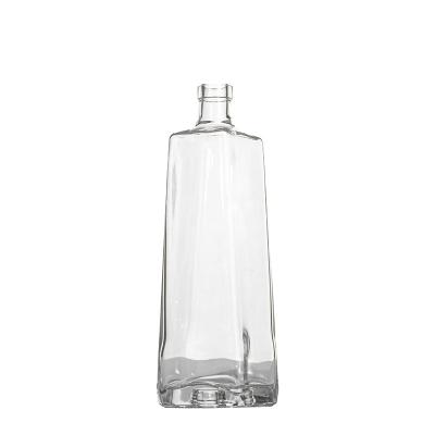 China Wishing Liquor Glass Spirit Bottles For Vodka Glass Liquor Bottle With Cork Beverage Square Tequila Bottle for sale